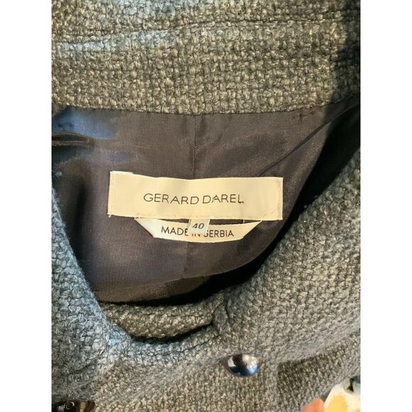 Gerard Darel Gray Wool Tweed Pea Coat, Size 8 (US), 40 (FR) - Picture 6 of 7